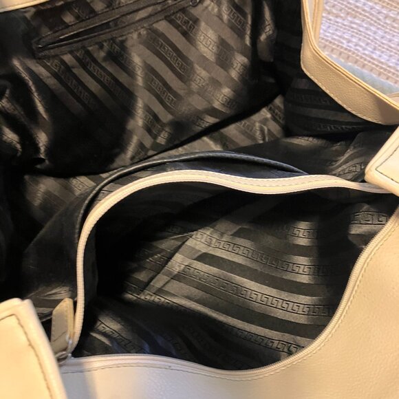 TOD'S Girelli Light Blue White Pebbled Leather X Large Tote Bag Purse Italy - Picture 6 of 7